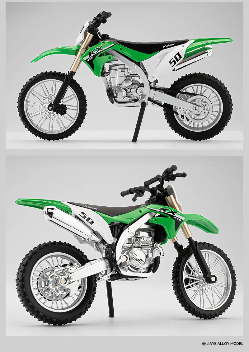 Jiaye 1:12 Kawasaki KX450F Motorcycle Model Simulation Mountain Off-road Vehicle Alloy Locomotive Ornaments Toy Car — feature 12