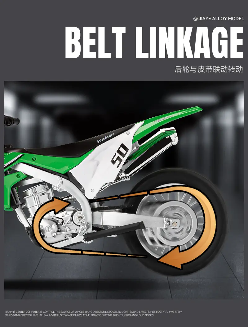 Jiaye 1:12 Kawasaki KX450F Motorcycle Model Simulation Mountain Off-road Vehicle Alloy Locomotive Ornaments Toy Car — feature 7