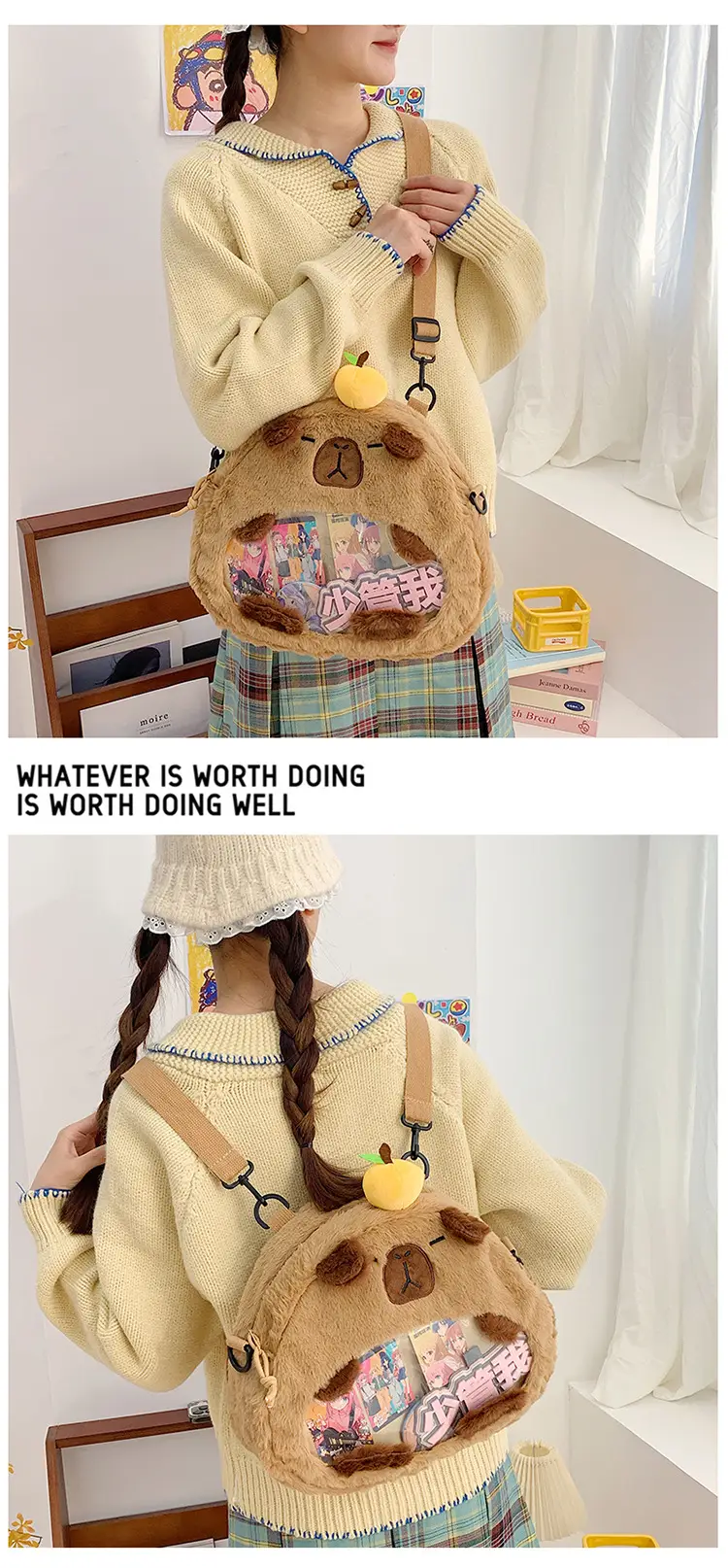 Cute Doll Plush Crossbody Bag for Girls 2024 — feature 12