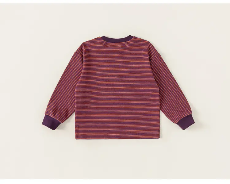 Girls Striped Letter Print T-Shirt Black — feature 19