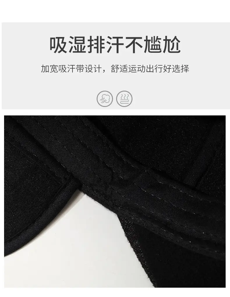 Men's Fleece Lined Black Baseball Cap with Logo — feature 3