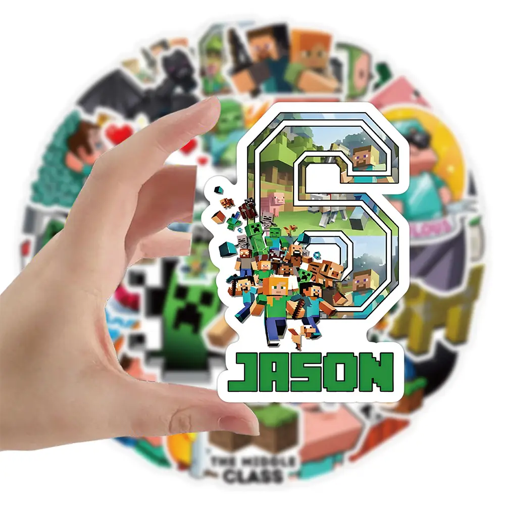 52 new my world stickers pixel wind game personality graffiti decoration mobile phone cup waterproof small stickers — feature 3