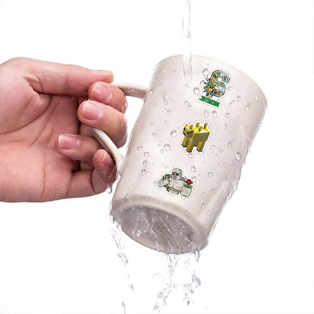 52 new my world stickers pixel wind game personality graffiti decoration mobile phone cup waterproof small stickers — feature 8