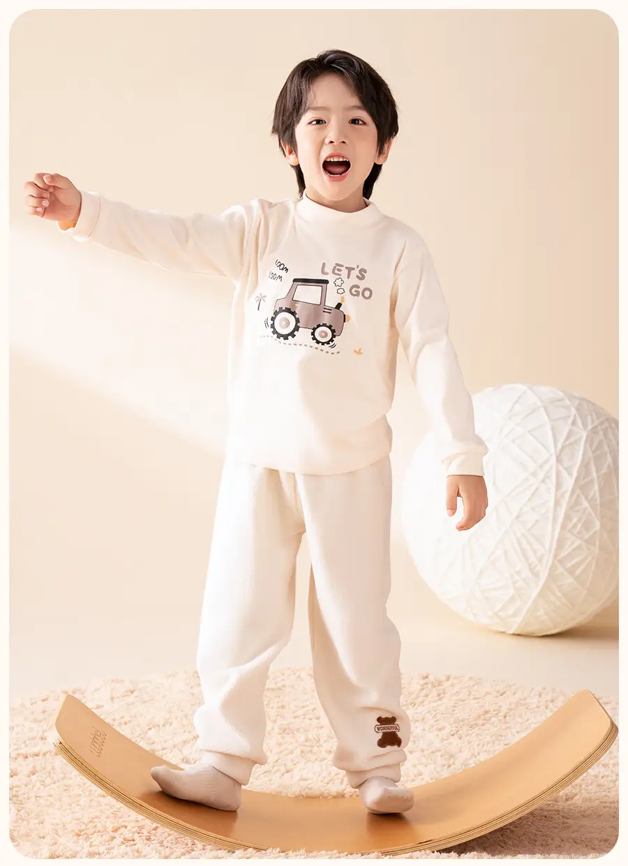 Children's Long Sleeve Thermal T-Shirt with Dinosaur Print — feature 21