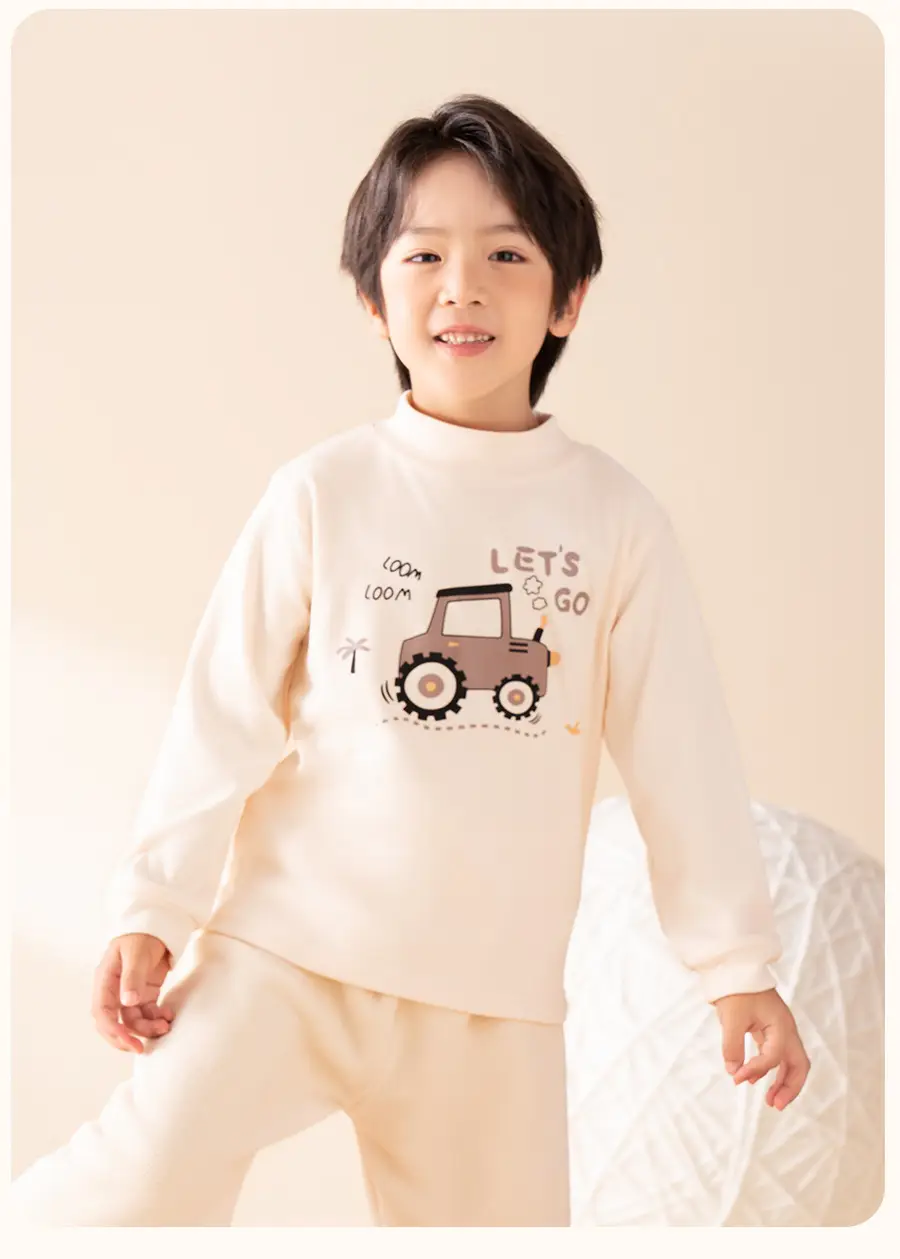 Children's Long Sleeve Thermal T-Shirt with Dinosaur Print — feature 22