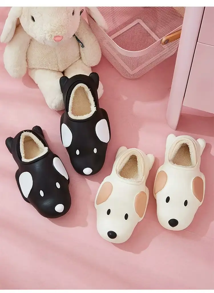 Autumn Winter Dog Plush Cotton Slippers Women Warm Indoor — feature 20