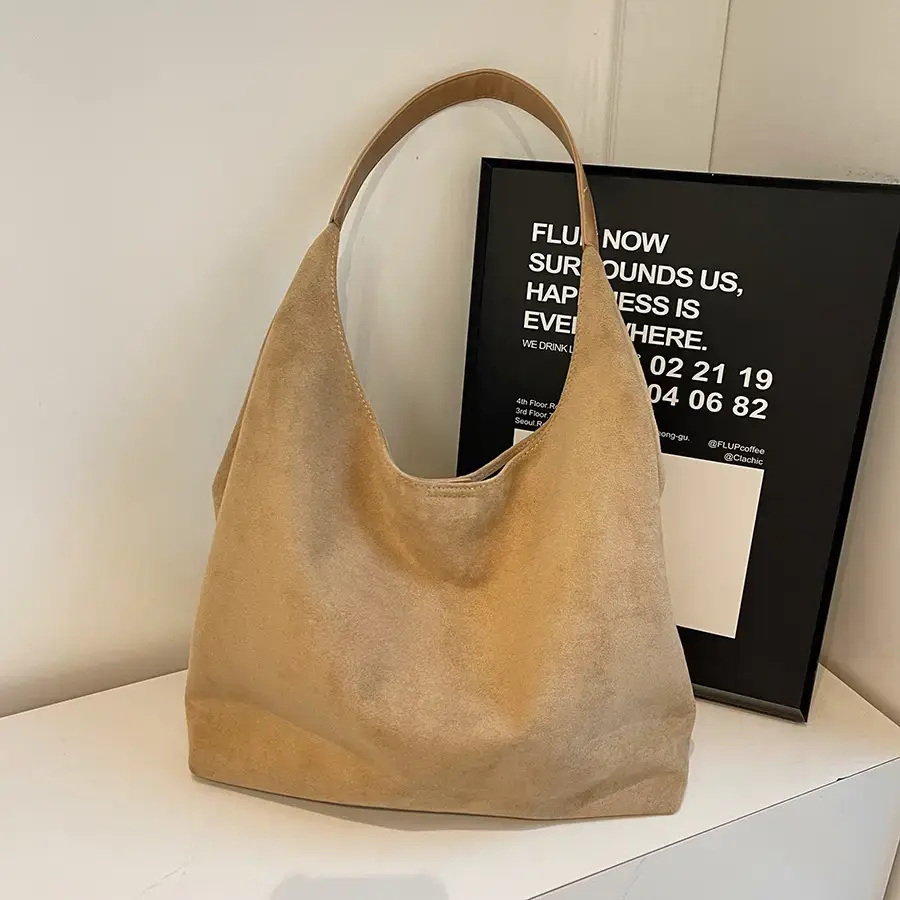 Nude Suede Shoulder Bag Women 2024 New Arrival
