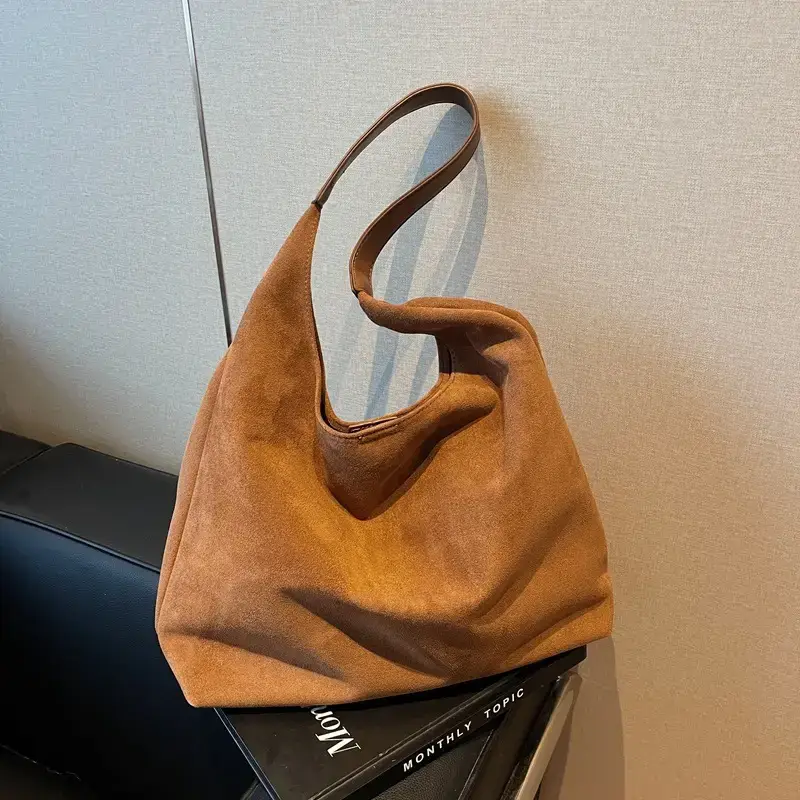 Nude Suede Shoulder Bag Women 2024 New Arrival
