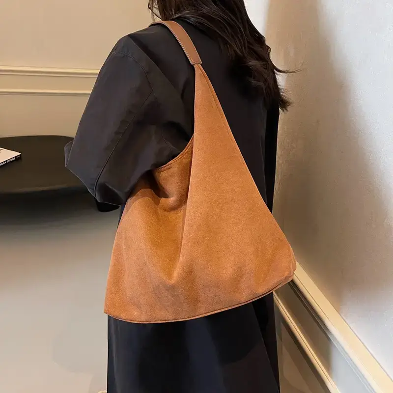 Nude Suede Shoulder Bag Women 2024 New Arrival