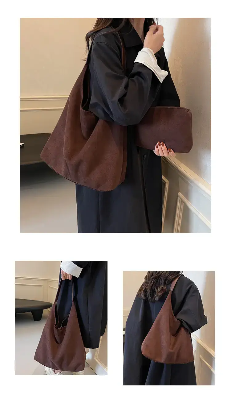 Nude Suede Shoulder Bag Women 2024 New Arrival — feature 11
