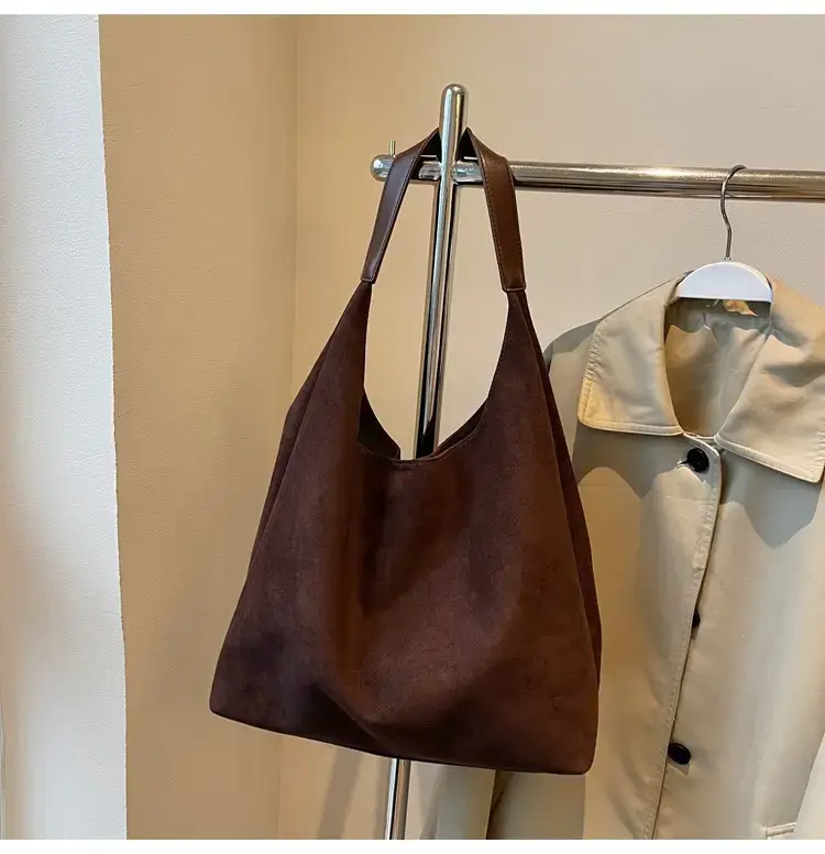 Nude Suede Shoulder Bag Women 2024 New Arrival — feature 21