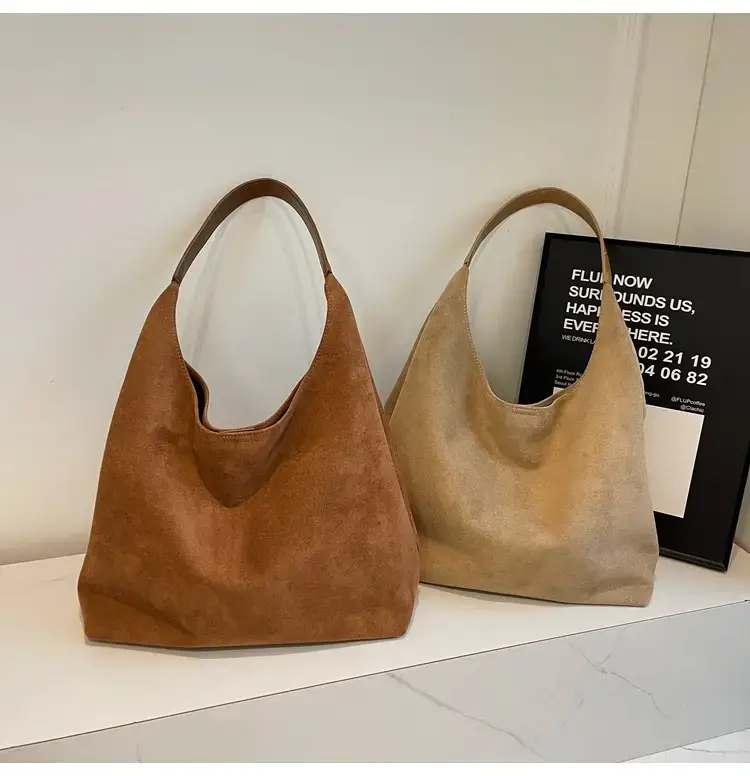 Nude Suede Shoulder Bag Women 2024 New Arrival — feature 23