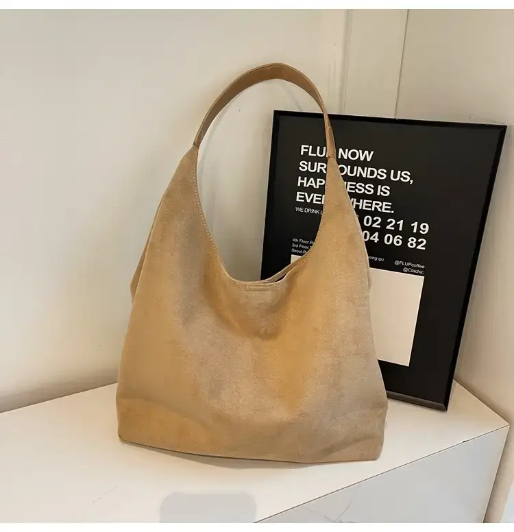 Nude Suede Shoulder Bag Women 2024 New Arrival — feature 24