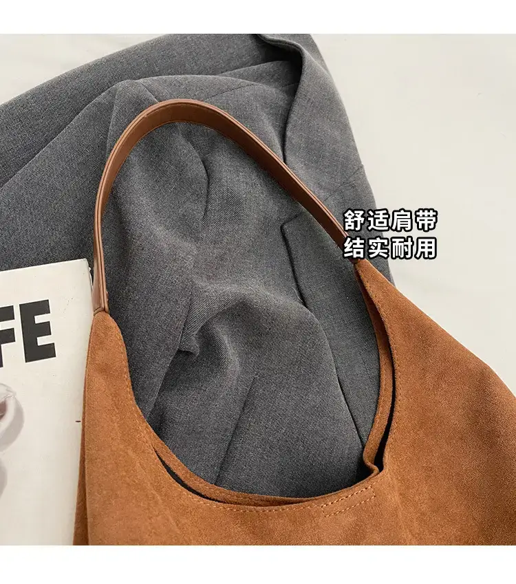 Nude Suede Shoulder Bag Women 2024 New Arrival — feature 4