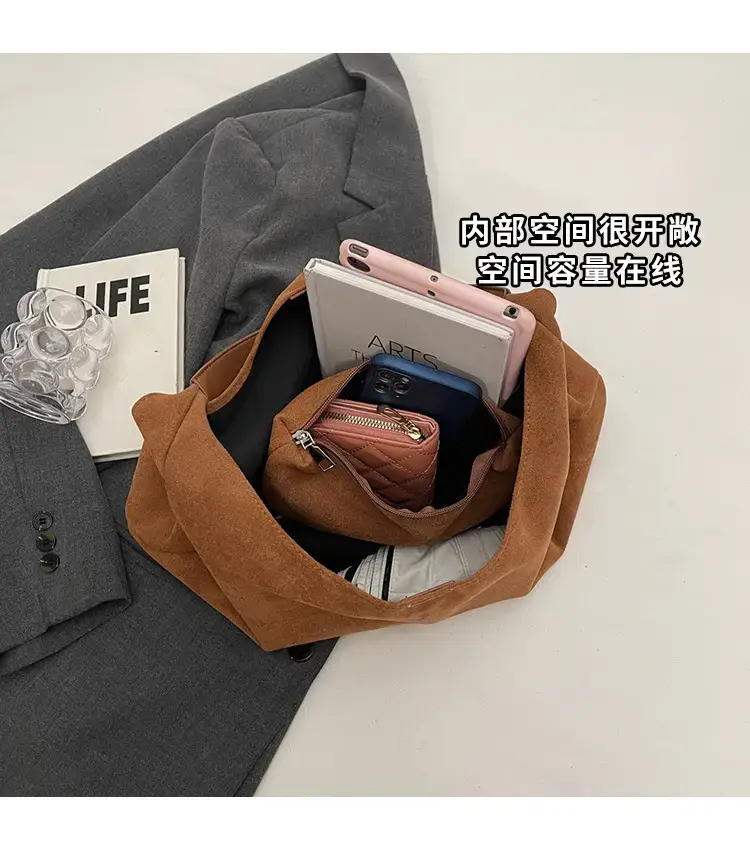 Nude Suede Shoulder Bag Women 2024 New Arrival — feature 6
