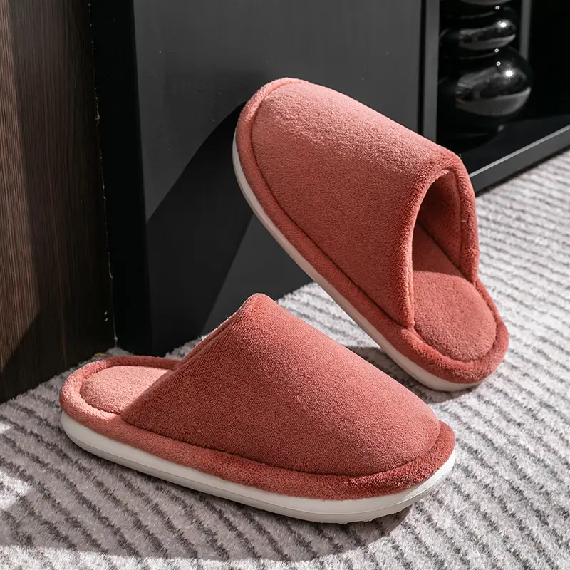 Thick-soled cotton slippers women's plush autumn and winter home indoor couples high-grade thick-soled non-slip cotton slippers men's household - Image 9