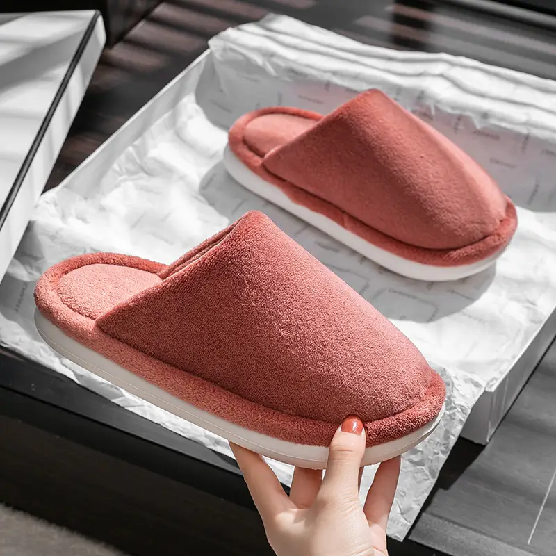Thick-soled cotton slippers women's plush autumn and winter home indoor couples high-grade thick-soled non-slip cotton slippers men's household - Image 10