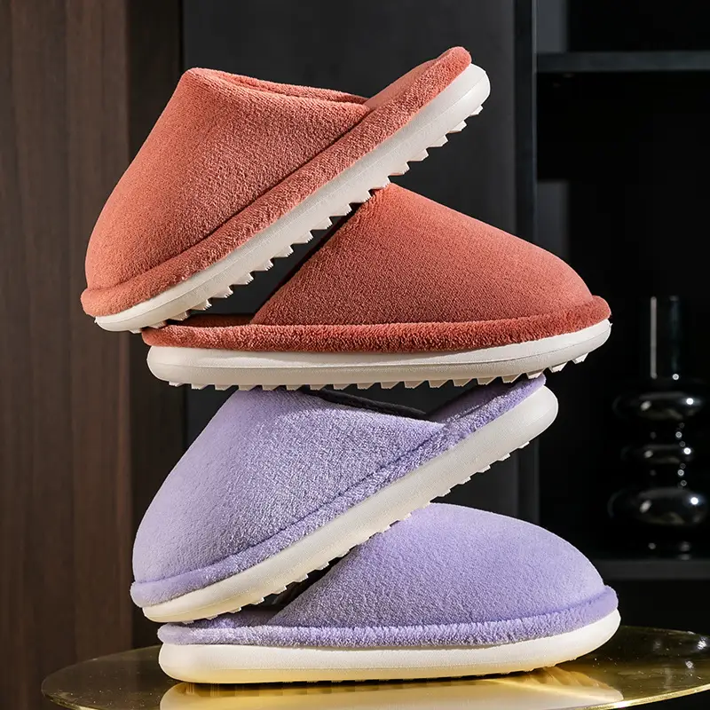 Thick-soled cotton slippers women's plush autumn and winter home indoor couples high-grade thick-soled non-slip cotton slippers men's household - Image 11