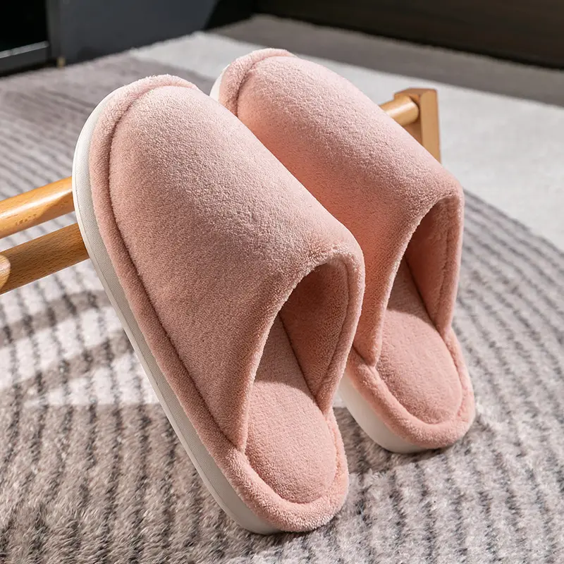 Thick-soled cotton slippers women's plush autumn and winter home indoor couples high-grade thick-soled non-slip cotton slippers men's household - Image 2