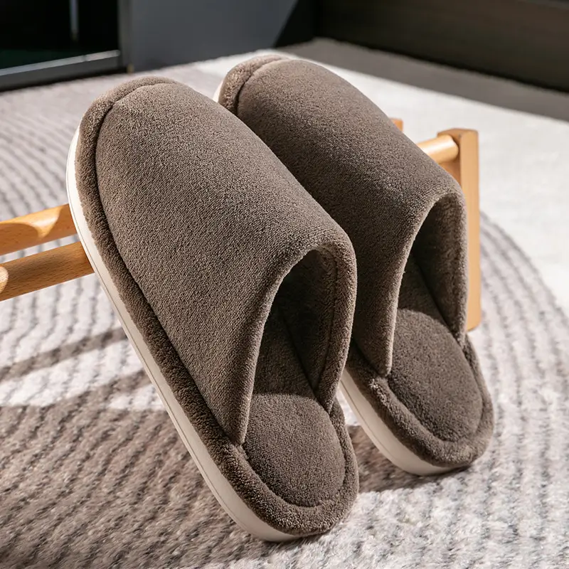 Thick-soled cotton slippers women's plush autumn and winter home indoor couples high-grade thick-soled non-slip cotton slippers men's household - Image 4