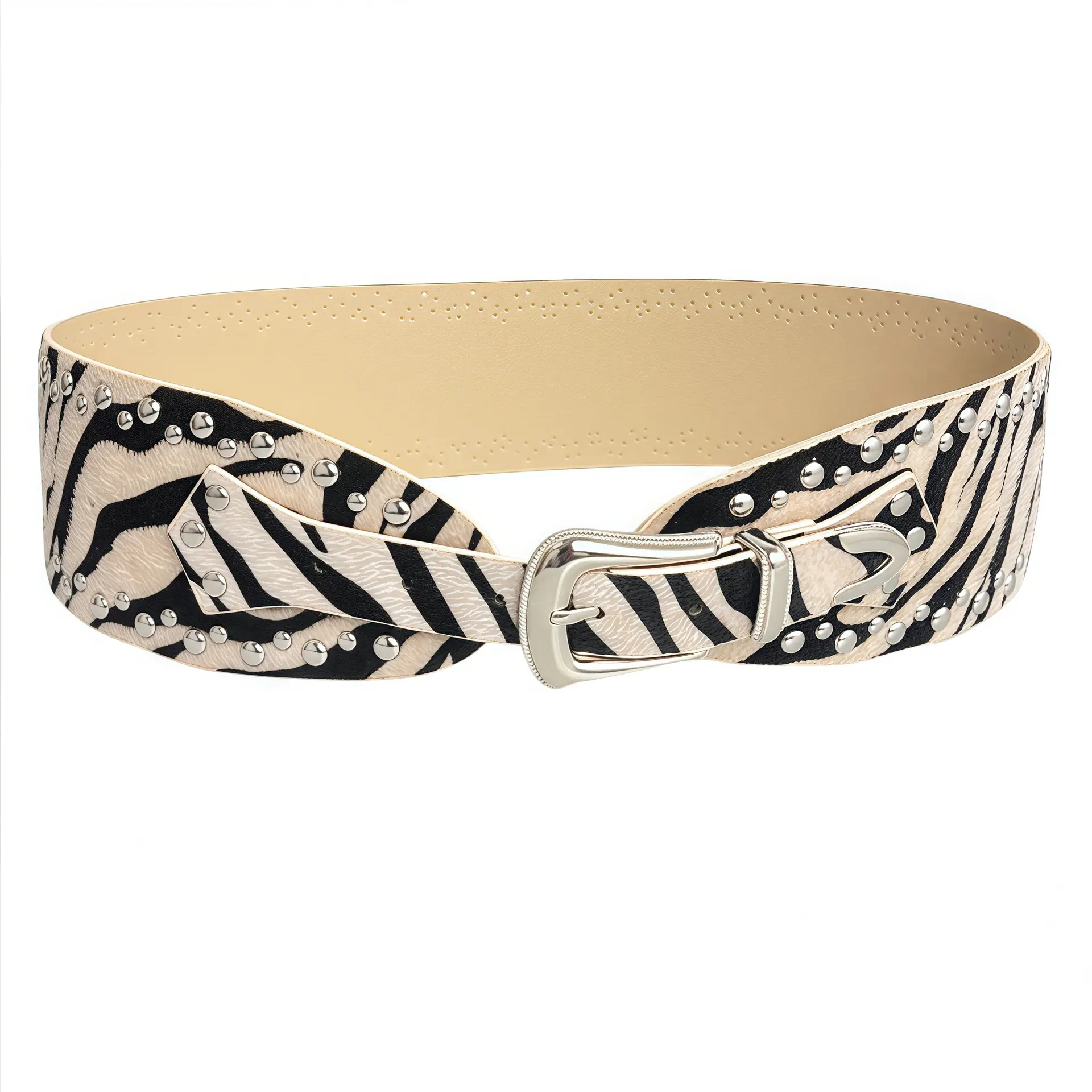 Zebra Print Wide Waist Belt for Women — feature 6