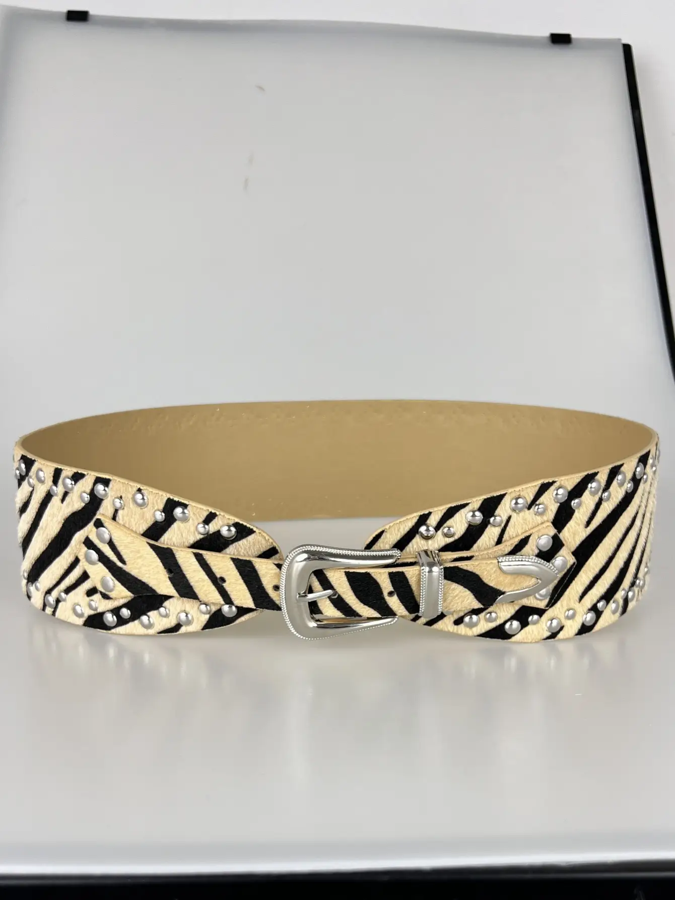 Zebra Print Wide Waist Belt for Women - Image 3