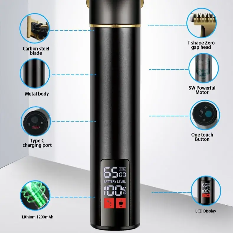Rechargeable Electric Hair Cutter with Oil Head Angle - Image 5