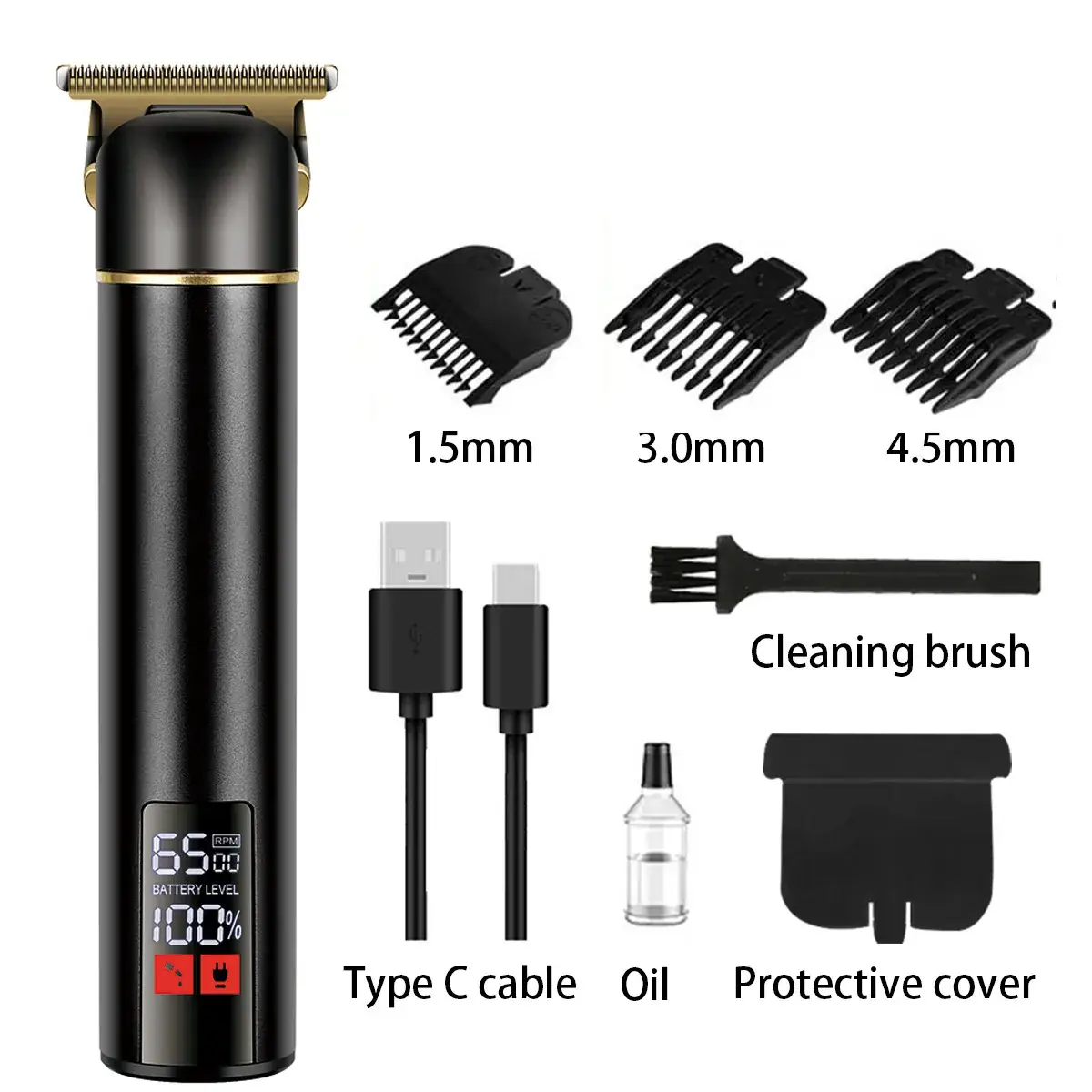 Rechargeable Electric Hair Cutter with Oil Head Angle - Image 6