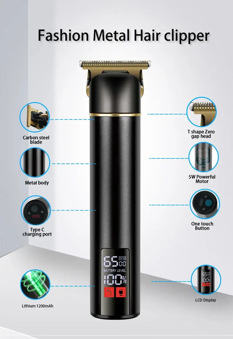 Rechargeable Electric Hair Cutter with Oil Head Angle — feature 3
