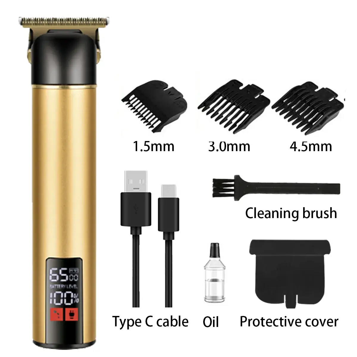 Rechargeable Electric Hair Cutter with Oil Head Angle — feature 8