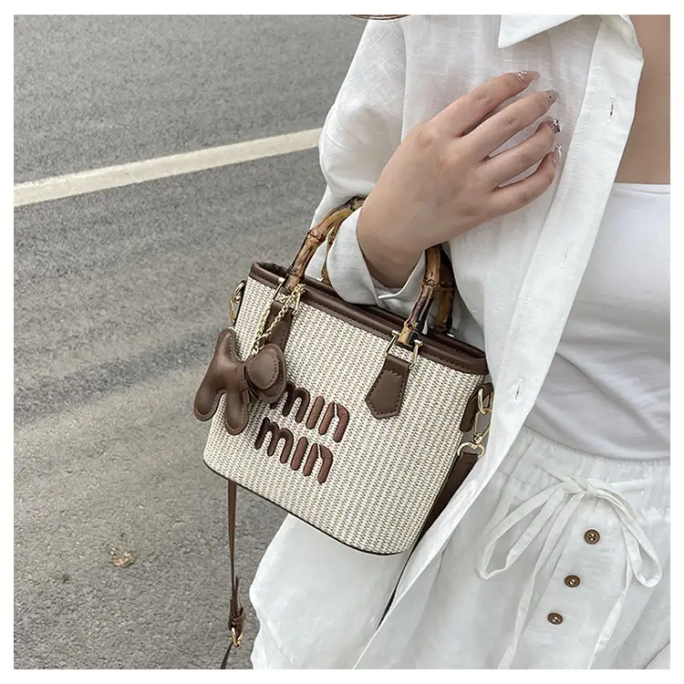 Women's Mion Straw Woven Bamboo Handle Bag — feature 8