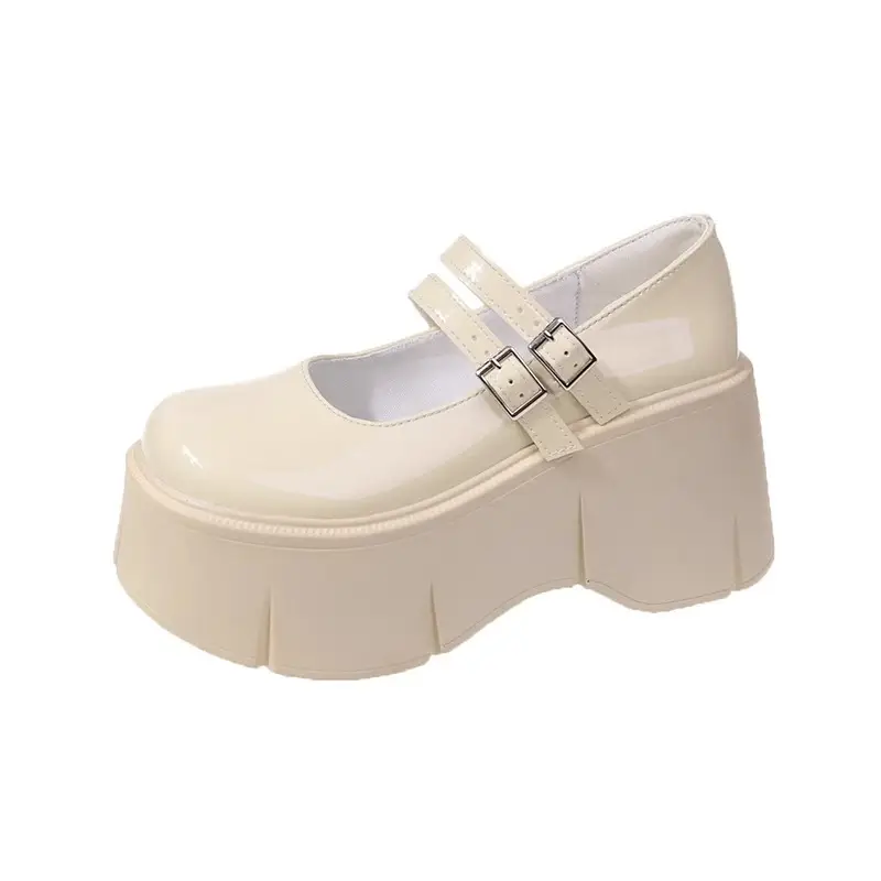 White High-Heel Leather Mary Jane Shoes Autumn - Image 5