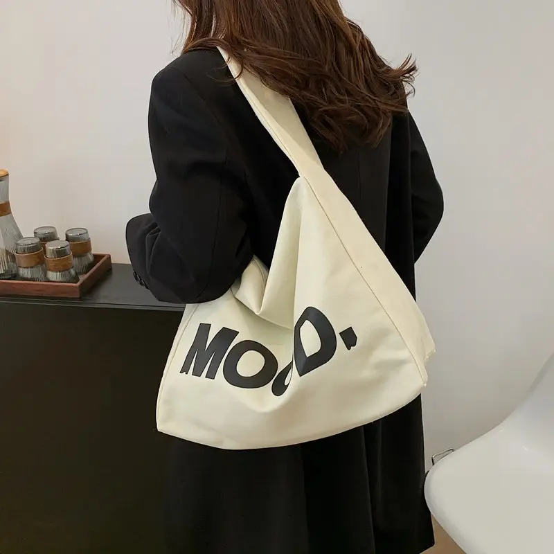 2024 Canvas Mood Shoulder Tote Bag for Women - Image 6