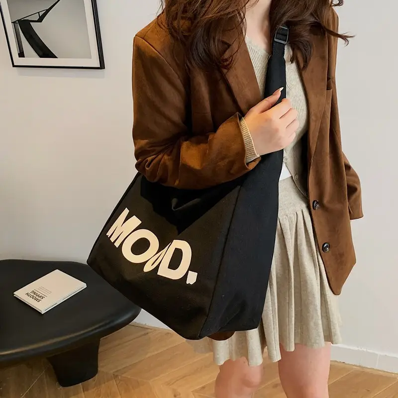 2024 Canvas Mood Shoulder Tote Bag for Women - Image 7