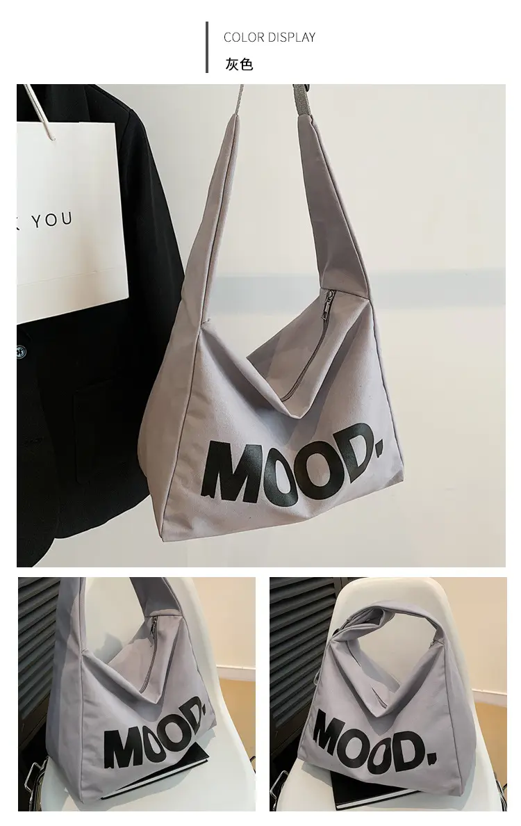 2024 Canvas Mood Shoulder Tote Bag for Women — feature 24