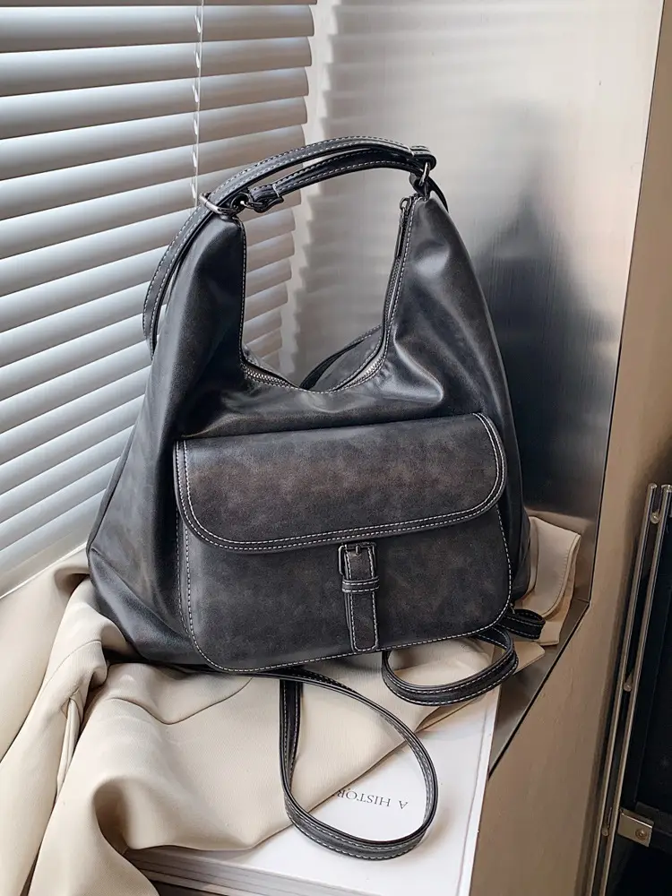 Women's Vintage Brown Leather Tote Bag 2024 - Image 6
