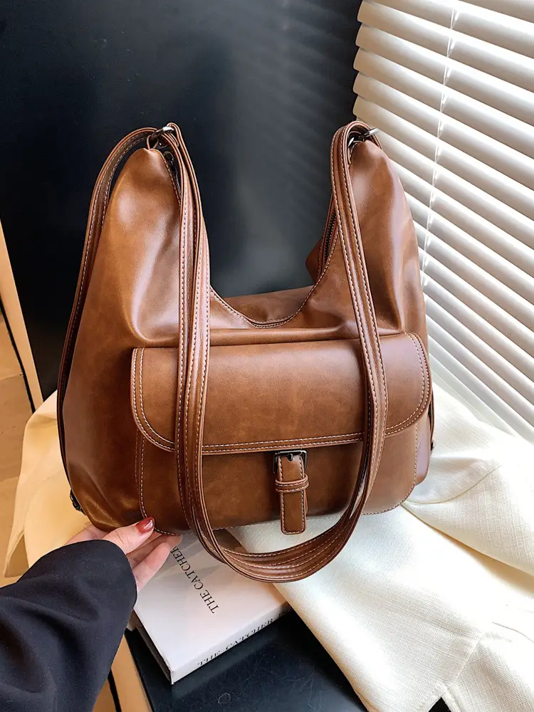 Women's Vintage Brown Leather Tote Bag 2024 - Image 7