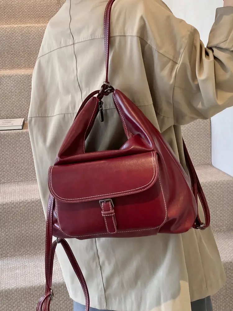 Women's Vintage Brown Leather Tote Bag 2024 - Image 8