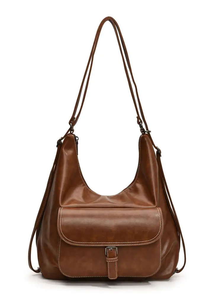 Women's Vintage Brown Leather Tote Bag 2024 - Image 9