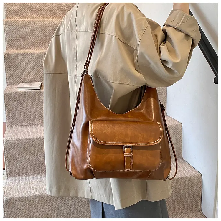 Women's Vintage Brown Leather Tote Bag 2024 — feature 12