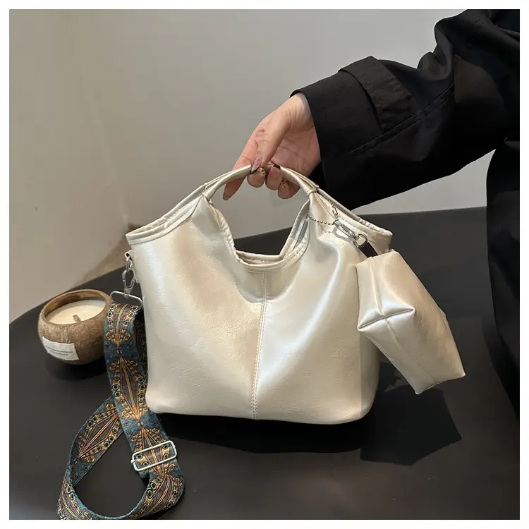 New Women's Brown Large Capacity Tote Bag 2024 - Image 6