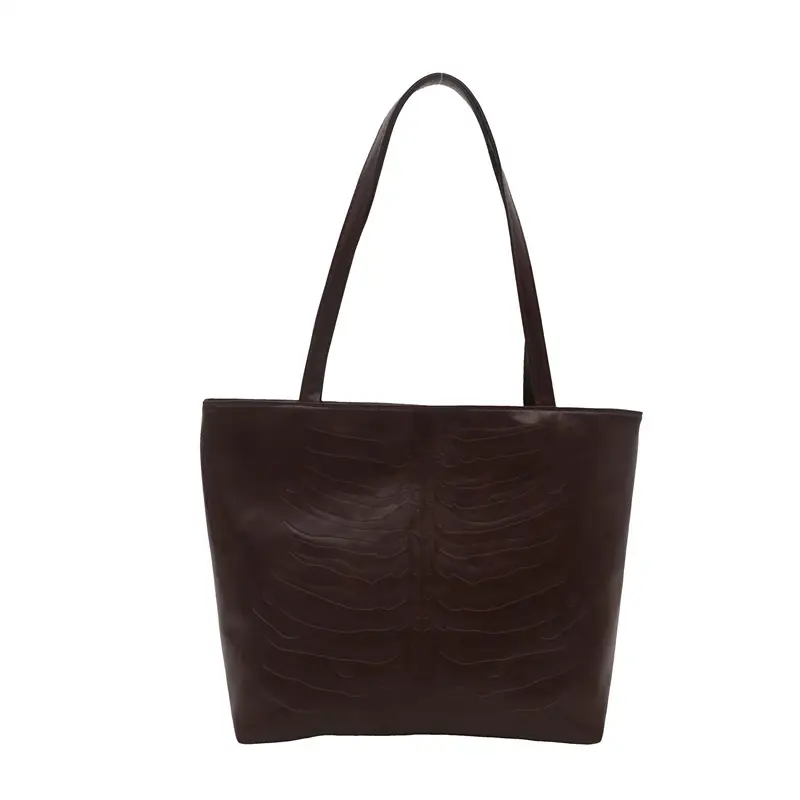 Women's Retro Croc Leather Shoulder Bag Red 2024 - Image 10