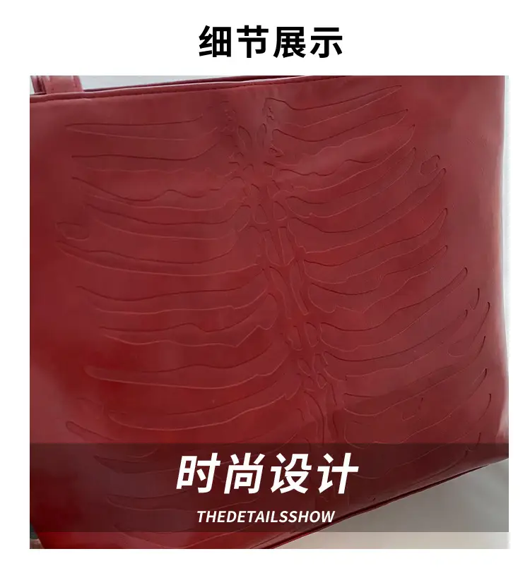Women's Retro Croc Leather Shoulder Bag Red 2024 — feature 4