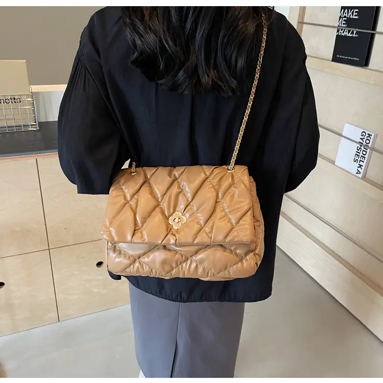 Pink Rhombic Chain Shoulder Bag for Women — feature 33