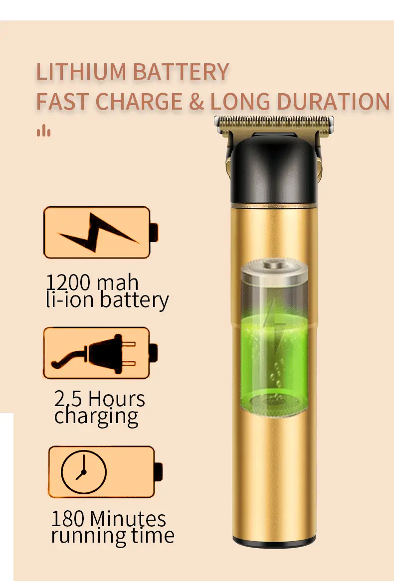 Metal Body Carving Clipper with Oil Head & Quick Charge — feature 6