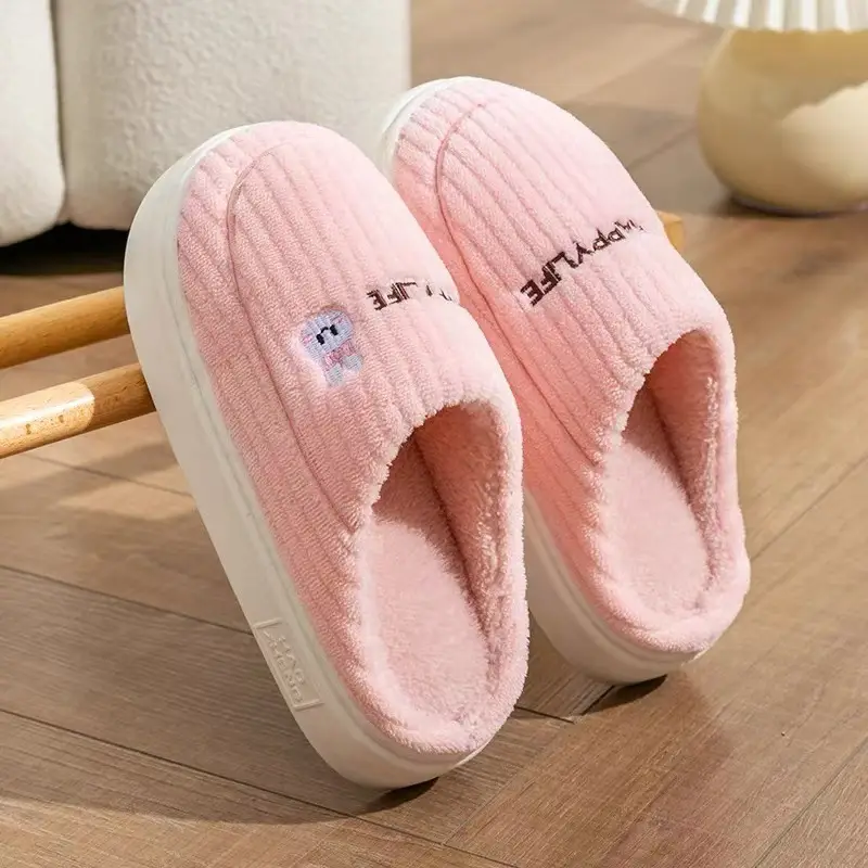 Cotton Slippers Women's Winter 2024 New Home Indoor Warm Couple Cute Rabbit Non-slip Plush Winter Slippers for Men