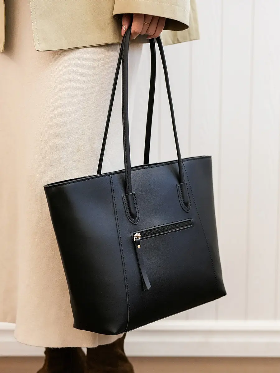 Stylish Large Capacity Tote Bag for Women Maroon