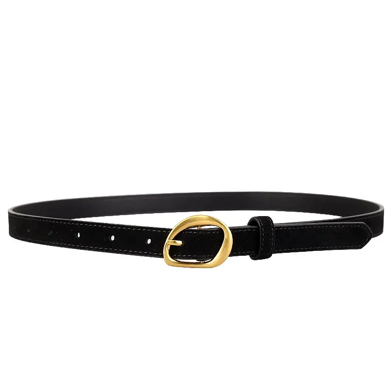 2024 Anti-Velvet Cowhide Belt for Women Burgundy - Image 8