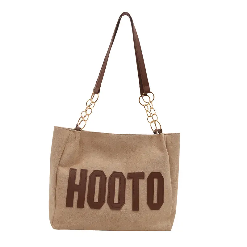 Women's Large Canvas Shoulder Bag Black Hoot O Print - Image 8