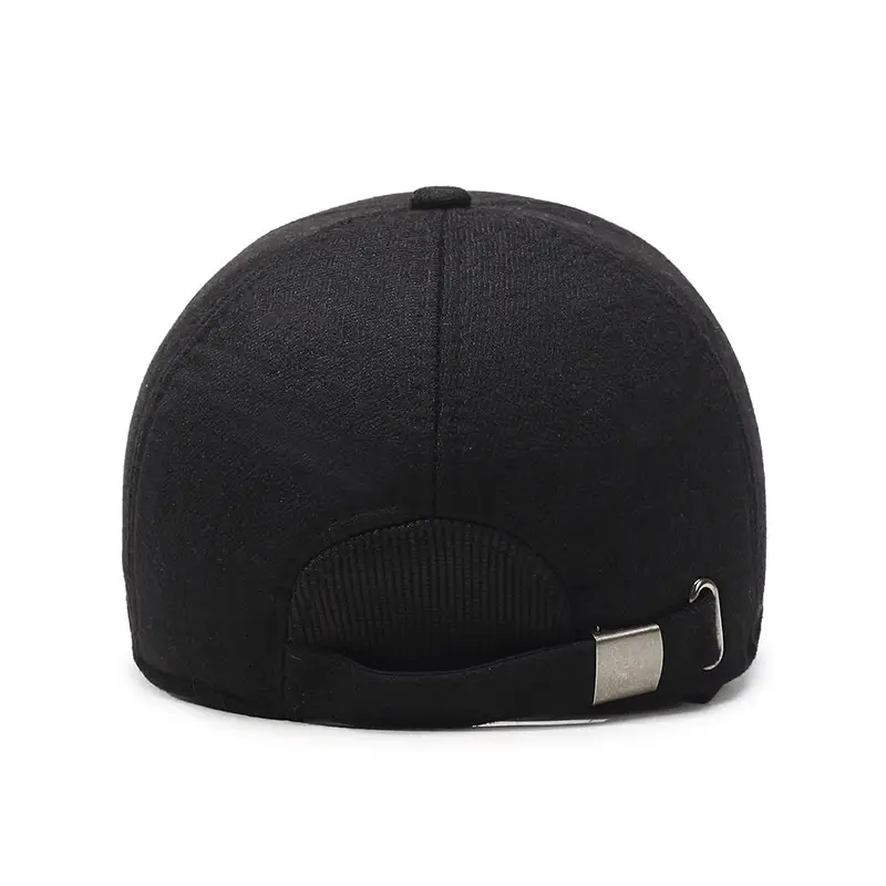 Men's Black Cotton Baseball Cap with Shield Logo - Image 6